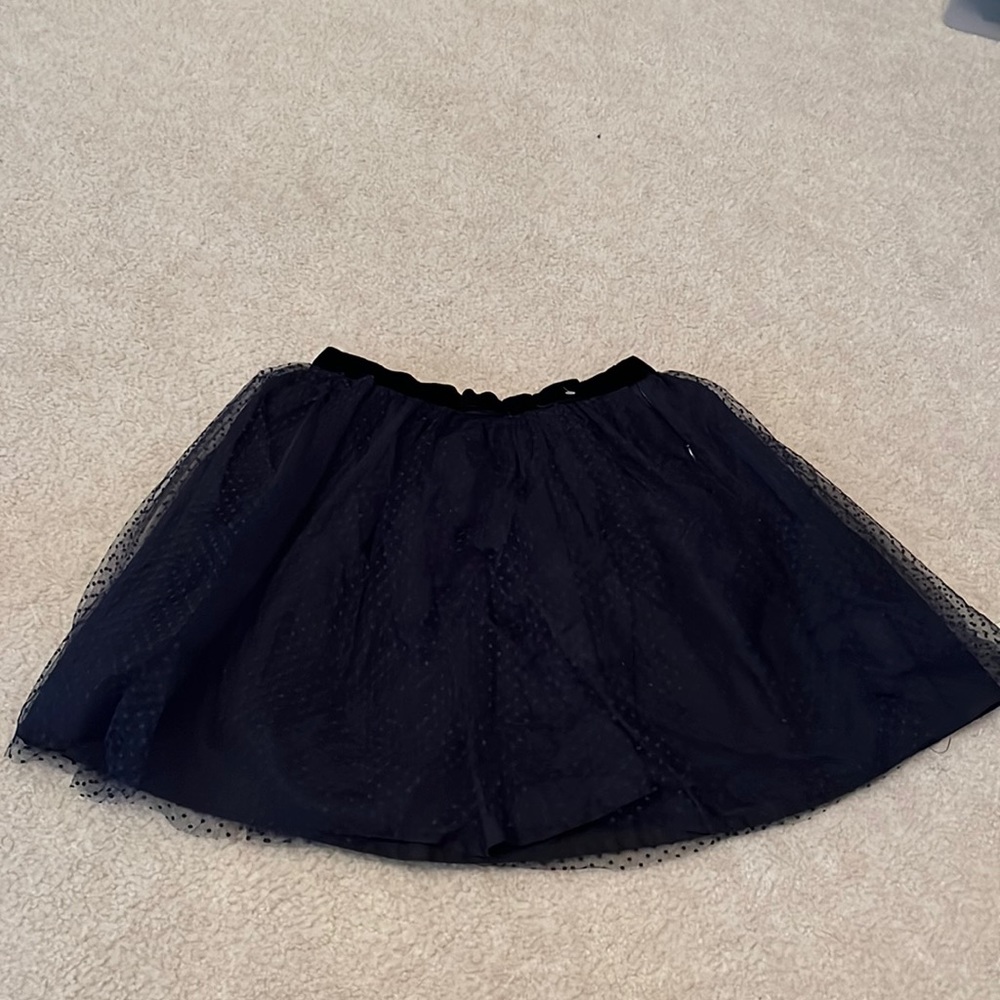 French brand Jacadi; size small in teen girls; blue skirt with polka dot mesh